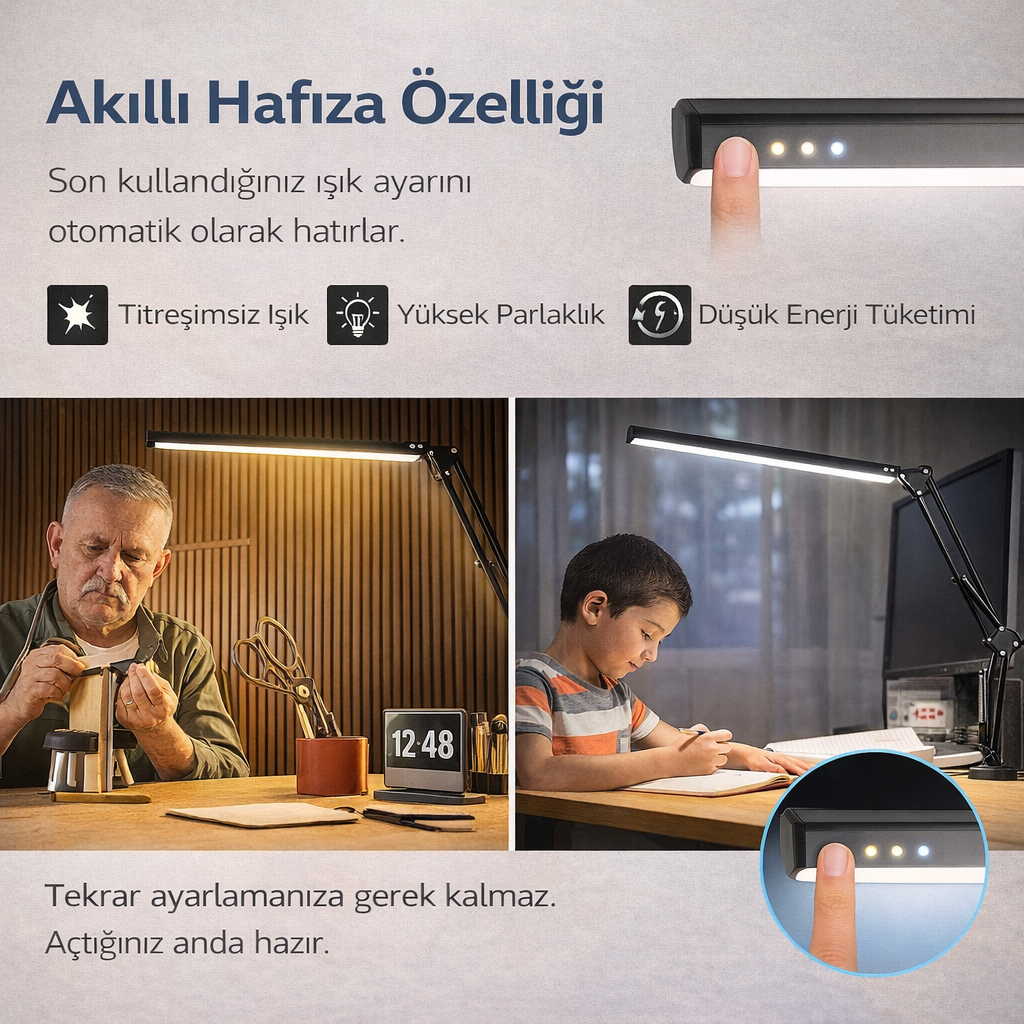 Klipsli Masa Lambası