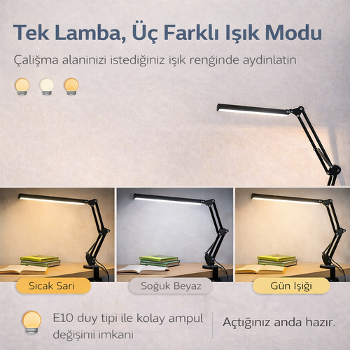 Klipsli Masa Lambası